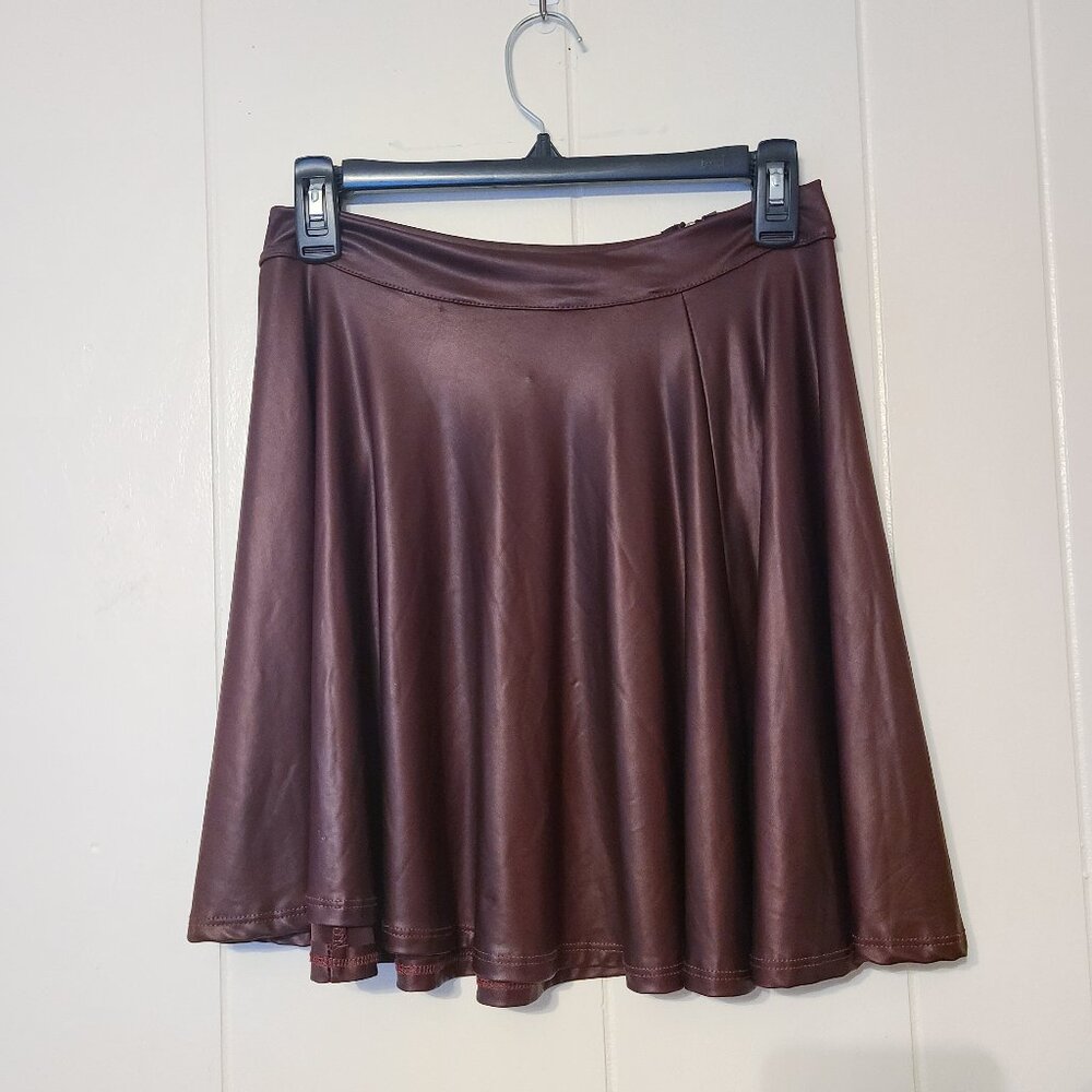 Rainbow Shops Red Pleather Skirt